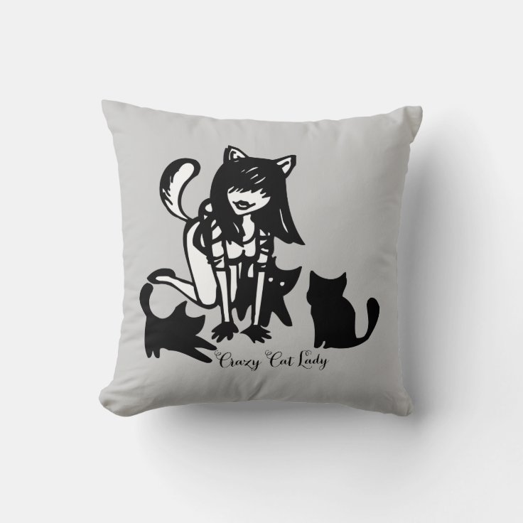 Crazy Cat Lady Throw Pillow Zazzle