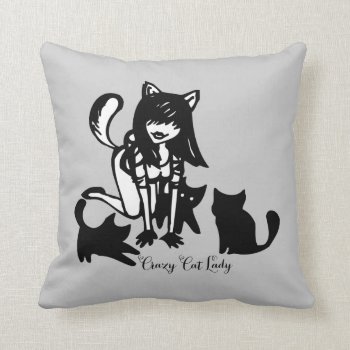Crazy Cat Lady Throw Pillow by foreverpets at Zazzle