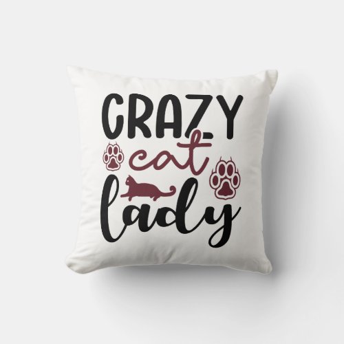 Crazy Cat lady Throw Pillow