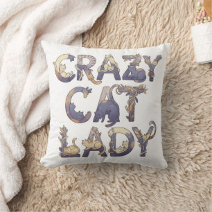 Crazy Cat Lady Throw Pillow