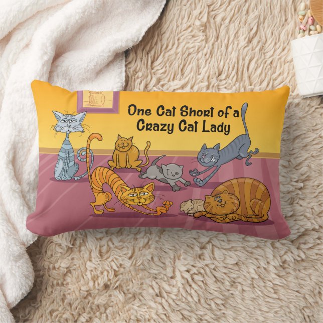 Crazy Cat Lady Throw Pillow (Blanket)