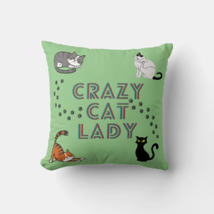 "Crazy cat lady" throw pillow. Pillow