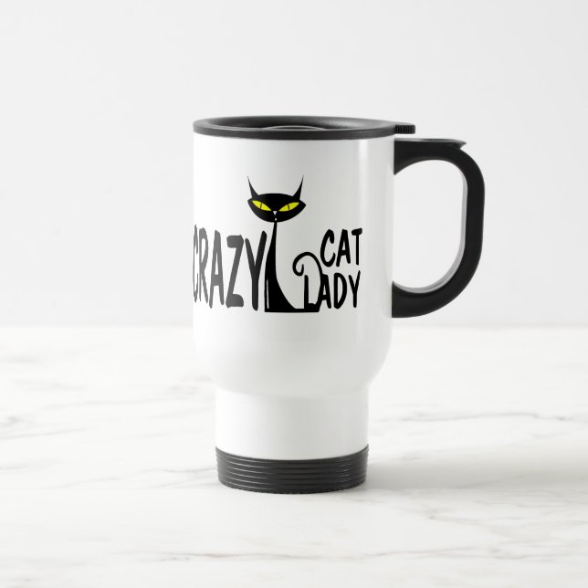Crazy Cat Lady Travel Mug (Right)