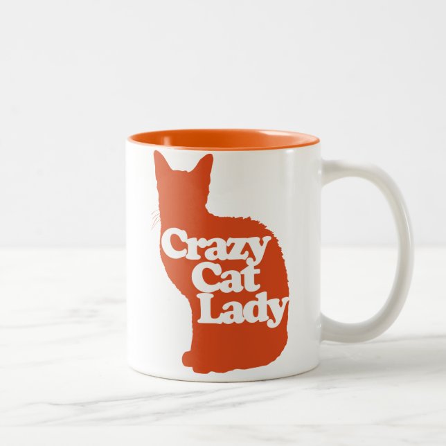 Crazy cat lady Two-Tone coffee mug (Right)