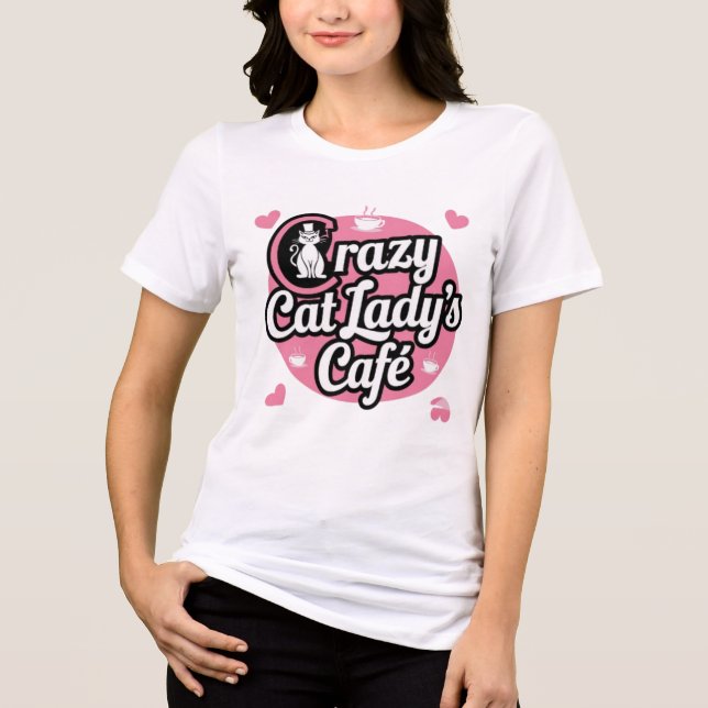 Crazy Cat Lady's Cafe Tri-Blend Shirt (Front)