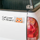 Crazy Cat Lover On Board Bumper Sticker (On Truck)