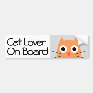 Crazy Cat Lover On Board Bumper Sticker