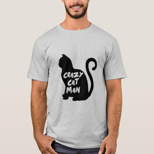 CRAZY CAT MAN  T_Shirt