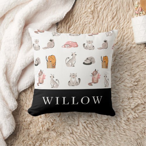 Crazy Cat Personalized Throw Pillow