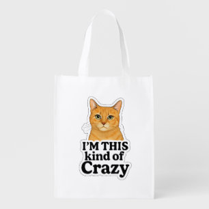 - “Crazy Cat Reusable Grocery Bag – Orange Kitty D
