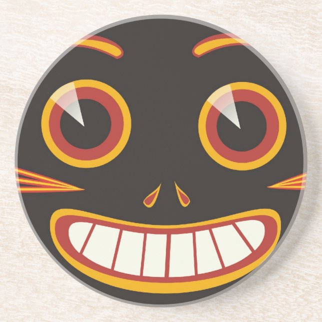 Crazy Cat Sandstone Coaster (Front)