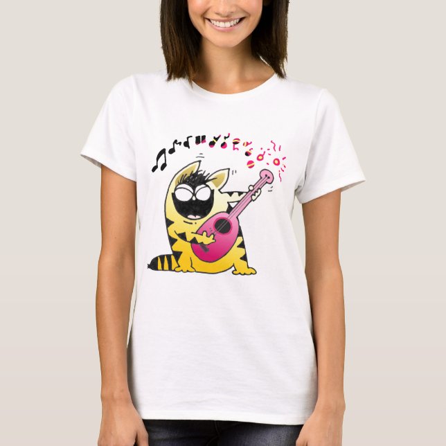 Crazy Cat  T Shirt (Front)