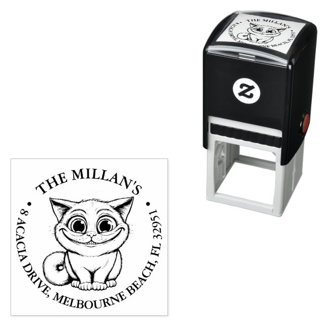 crazy cat theme self-inking stamp (In Situ)