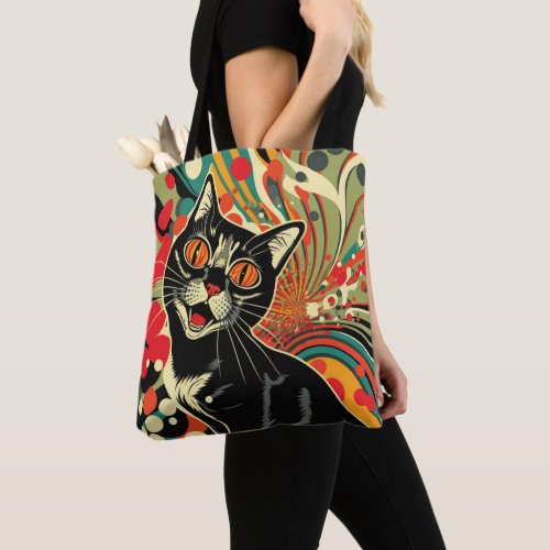 Crazy Cat  Tote Bag