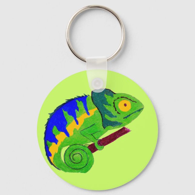 Crazy Chameleon Keychain (Front)