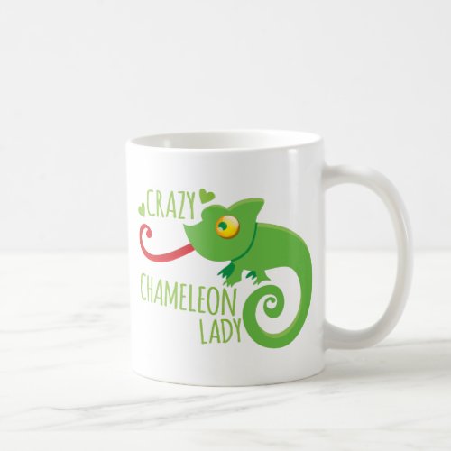 Crazy chameleon lady coffee mug