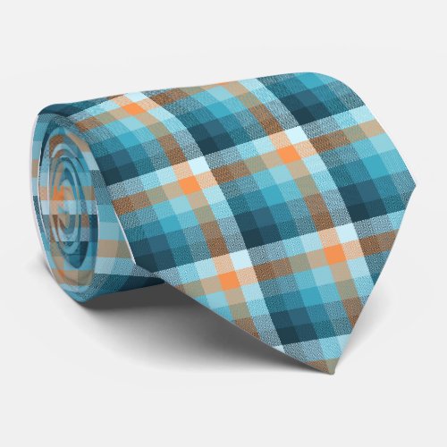 Crazy Check Plaid Single_Sided Neck Tie