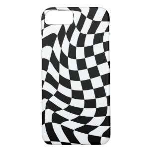 Crazy chessboard pattern black & white tiles theme iPhone 8/7 case