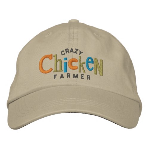 Crazy Chicken Farmer Embroidery Hat