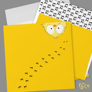 Crazy Chicken! Funny Fun Yellow White & Black Envelope