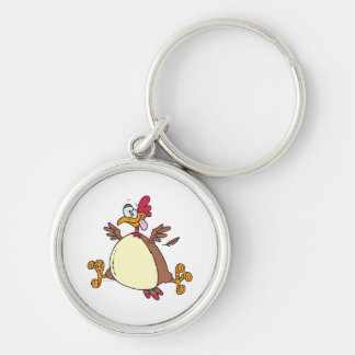 crazy chicken hen cartoon keychain