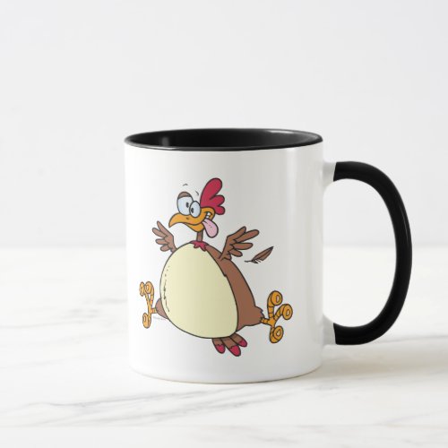 crazy chicken hen cartoon mug