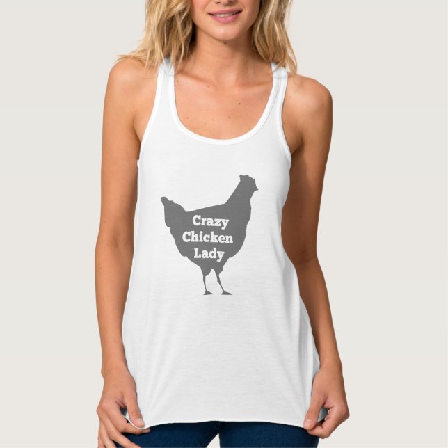 Crazy Chicken Lady dark grey Tank Top (Front)