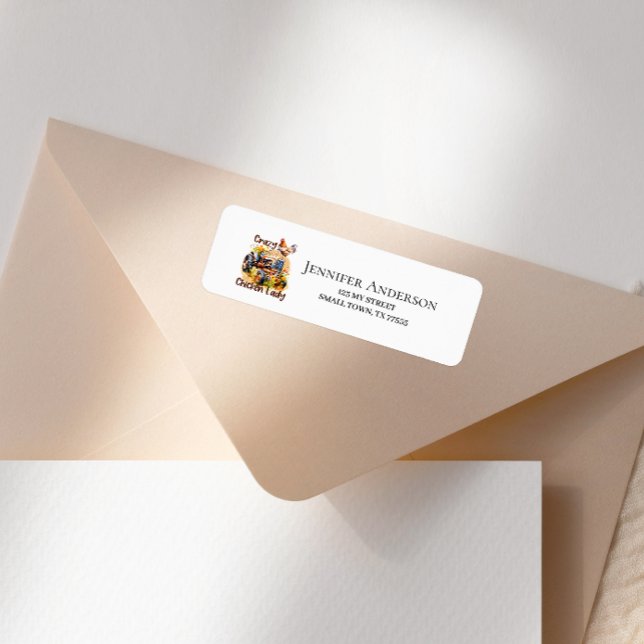 Crazy Chicken Lady Farm Fun Address Label (Creator Uploaded)