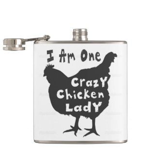 Crazy Chicken Lady Flask