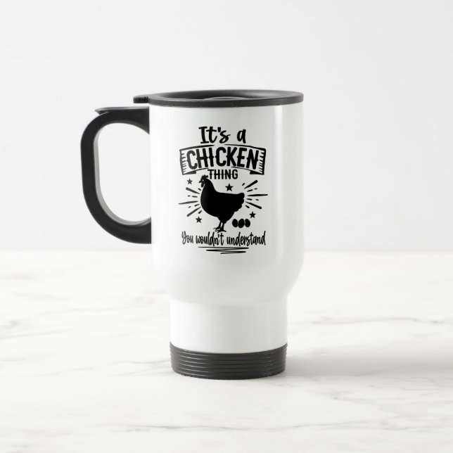 Crazy Chicken Lady Funny Hen Rooster Farm Life Travel Mug (Left)