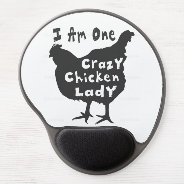 Crazy Chicken Lady Gel Mouse Pad (Front)