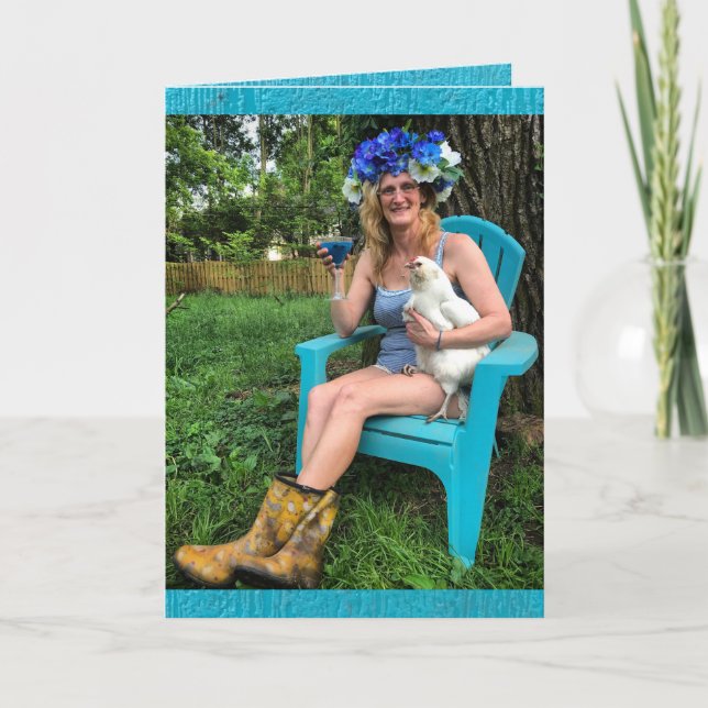 Crazy Chicken Lady -  Happy Birthday Card (Front)