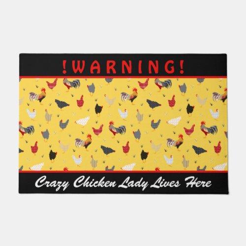 Crazy Chicken Lady l Memphis Style Chicken Farm Doormat