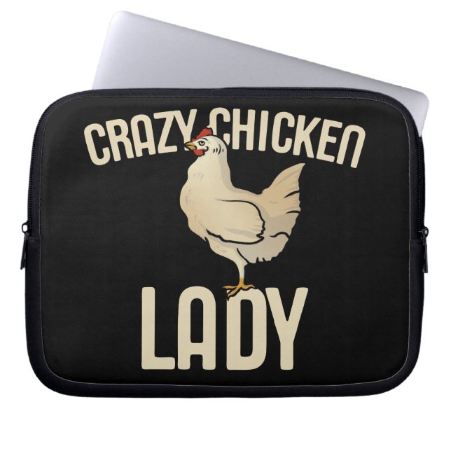 Crazy Chicken Lady Laptop Sleeve (Front)