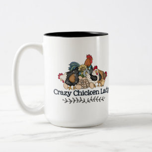 Crazy Chicken Lady Life is better with Chickens Two-Tone Coffee Mug