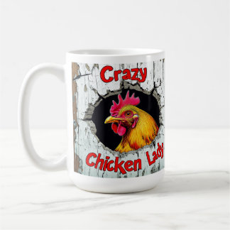 Crazy Chicken Lady Mug, Loves Chickens Cup Gift