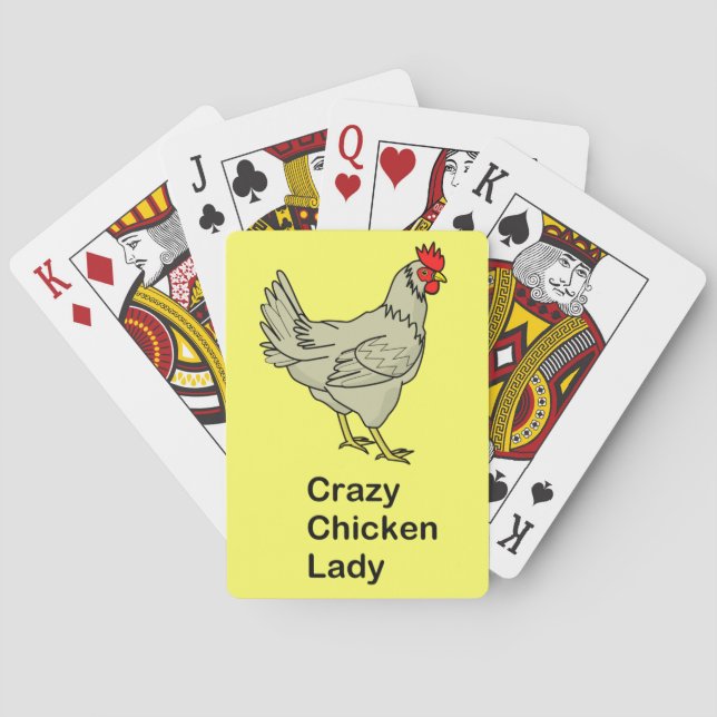 Crazy Chicken Lady Poker Cards (Back)
