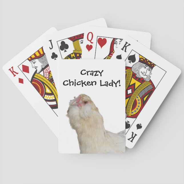 Crazy Chicken Lady! Rare Wheaten Ameraucana Hen Poker Cards (Back)