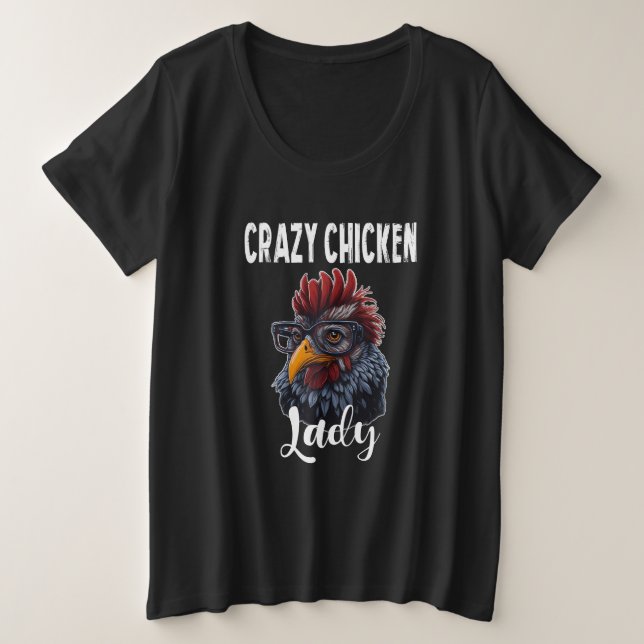 Crazy Chicken Lady Shirt Women Cute Farm (Design Front)