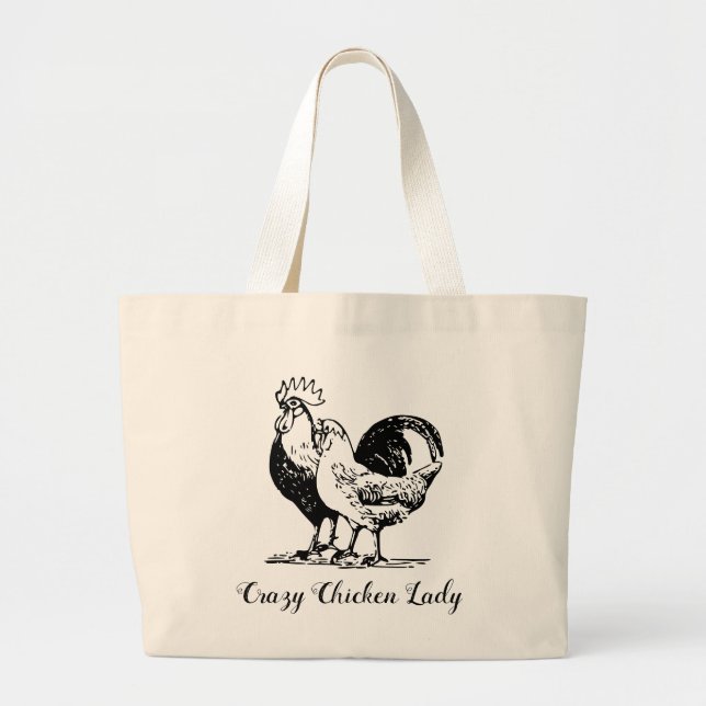 Crazy Chicken Lady Tote Bag (Front)