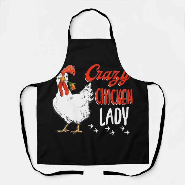 Crazy Chicken Lady Women Farming Farmer Apron (Front)