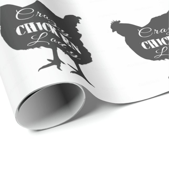 Crazy Chicken Lady Wrapping Paper (Roll Corner)
