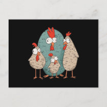 Crazy chicken postcard