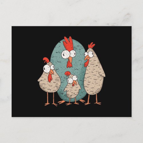 Crazy chicken postcard