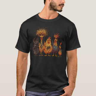 Crazy Chicken Squad Funny Messy Hair Farm Birds T-Shirt