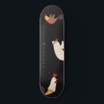 crazy chickens modern farmhouse monogram skateboar skateboard<br><div class="desc">crazy cartoon chickens for all chicken lovers out there. cute sport accessory for for numerous adventures with your monogram in brush script font ready for your customization</div>