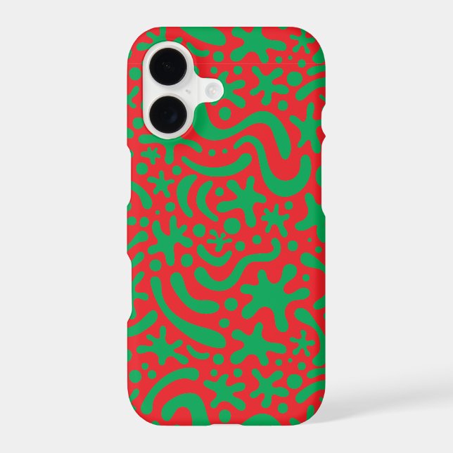 Crazy Christmas Blob and Squiggle Iphone Case (Back)