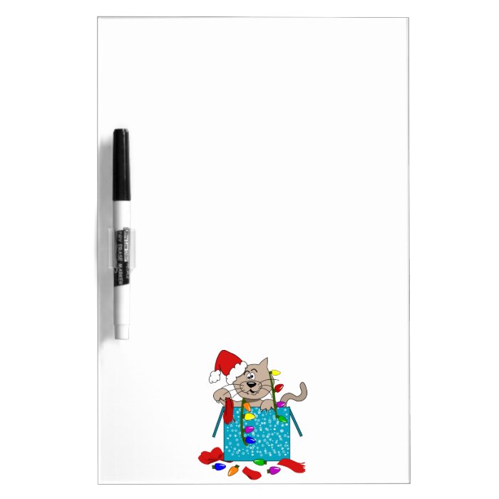 Crazy Christmas Cat Funny Naughty Cat Cartoon Dry Erase Boards