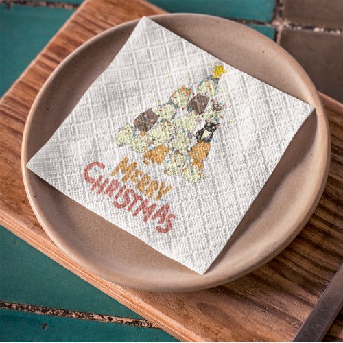 Crazy Christmas Cats Tree Napkins