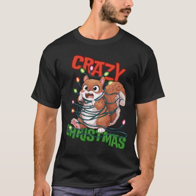 Crazy Christmas: Frustrated Squirrel  T-Shirt (Front)